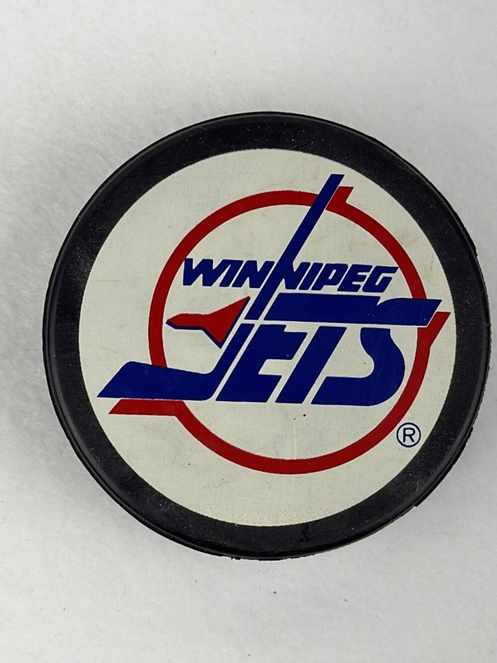90s Winnipeg Jets Panini Promo Hockey Puck Old Logo NHL Defunct Team Collectible